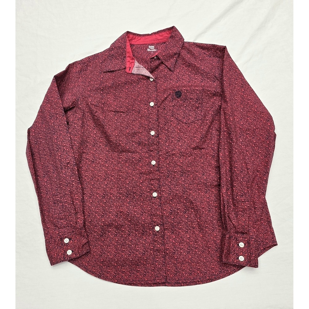 Wrangler George Straight For Her Pink Paisley Print Shirt Size Large